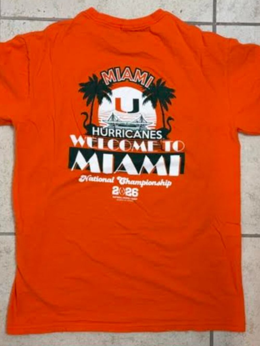 Miami Hurricanes T-Shirt M National Championship 2026 College Football Orange